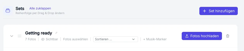 Set anlegen und umbenennen