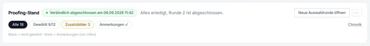 Auswahl wieder öffnen