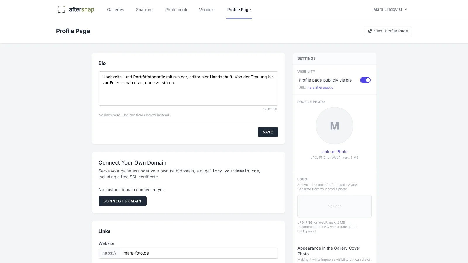 Making the page visible