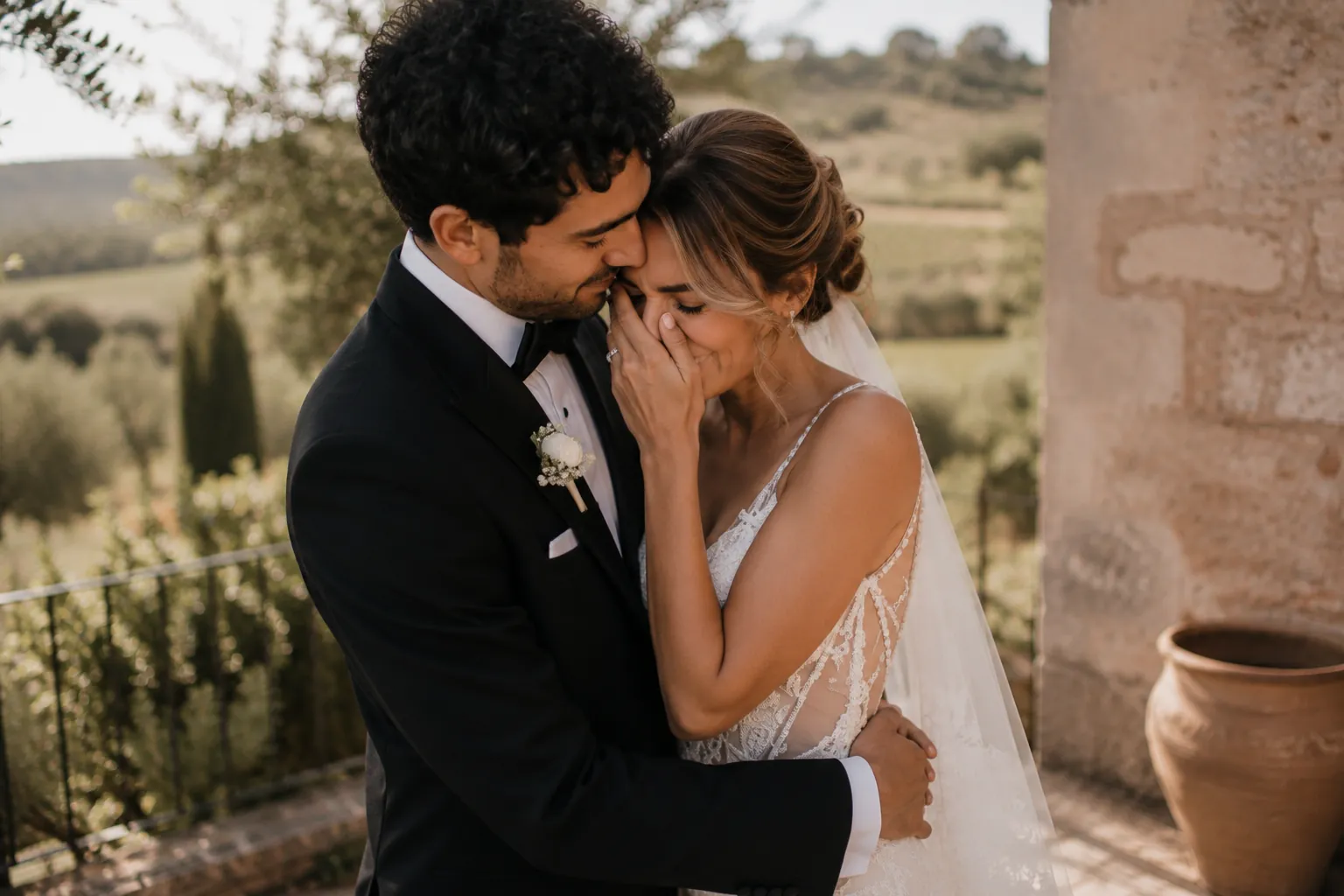Hochzeitspaar, intimer Moment